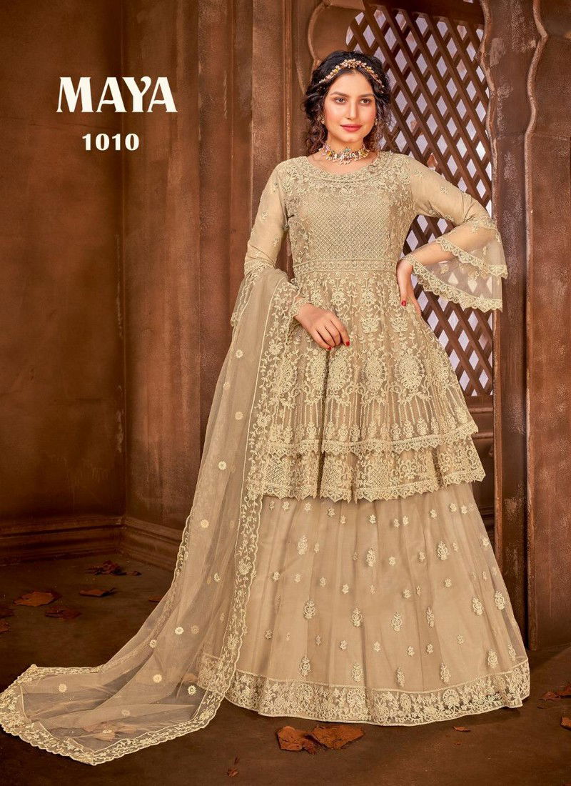 AVIGHAYA MAYA Fancy Latest Designer Heavy Festive Wear Net With Heavy Embroidery Work Salwar Suit Collection
